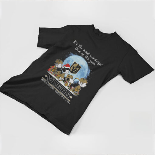 Vegas Golden Knights It The Most Wonderful Time Of The Year Peanut Characters Christmas Shirt