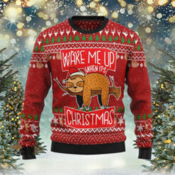 Wake Me Up When It’s Christmas Lazy Sloth Sweater