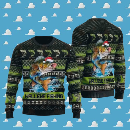 Walleye Fishing Ugly Christmas Sweater