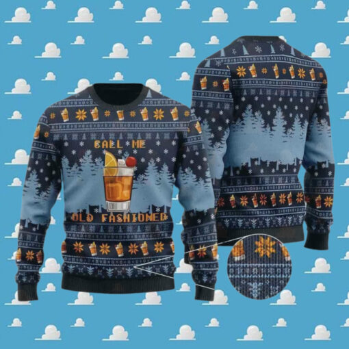 Whiskey Call Me Old Fashioned Ugly Christmas Sweater