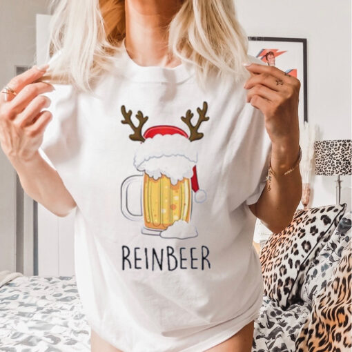 Winedeer Reinbeer Matching Christmas Couple Shirts