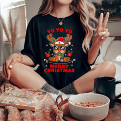 Yo Yo Yo And Merry Christmas Reindeer Shirt