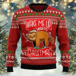 Wake Me Up When It’s Christmas Lazy Sloth Sweater