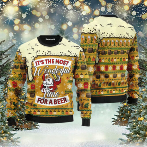 Christmas Most Wonderful Time For Beer Ugly Christmas Sweater