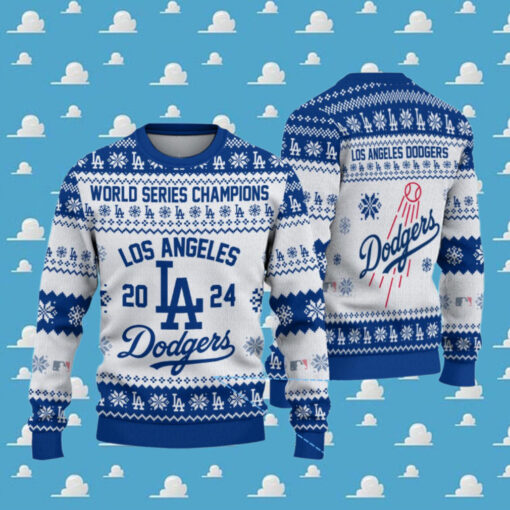 Los Angeles Dodgers World Series 2024 Champions Christmas Ugly Sweater