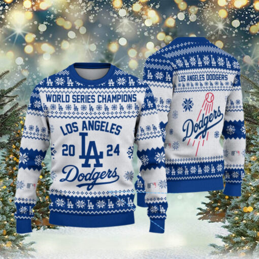 Los Angeles Dodgers World Series 2024 Champions Christmas Ugly Sweater