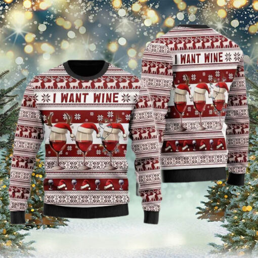 I Want Wine Ugly Christmas Sweater