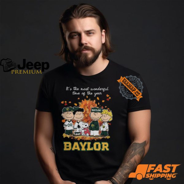 2024 Baylor Bears x Peanuts Snoopy Is The Most Wonderful Time Of The Year Shirt