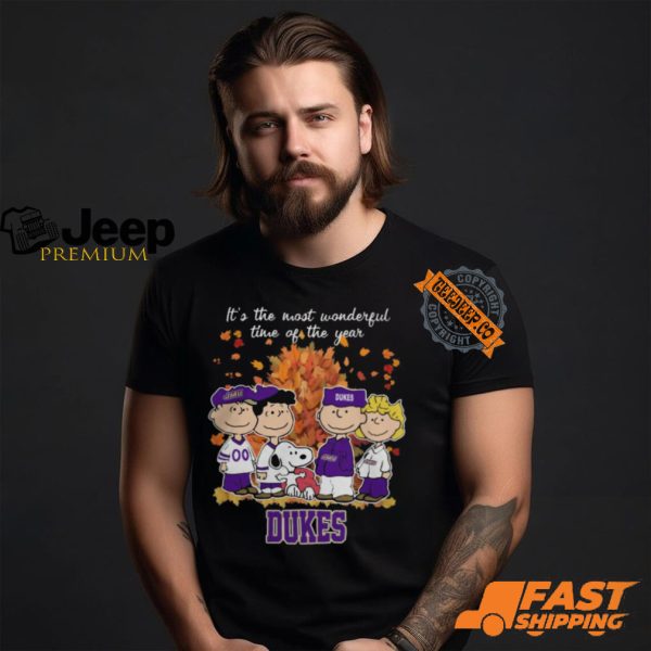 2024 James Madison Dukes x Peanuts Snoopy Is The Most Wonderful Time Of The Year Shirt