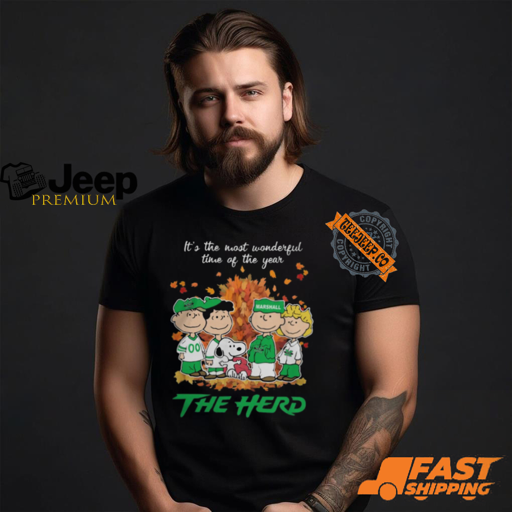 2024 Marshall Thundering Herd x Peanuts Snoopy Is The Most Wonderful Time Of The Year Shirt