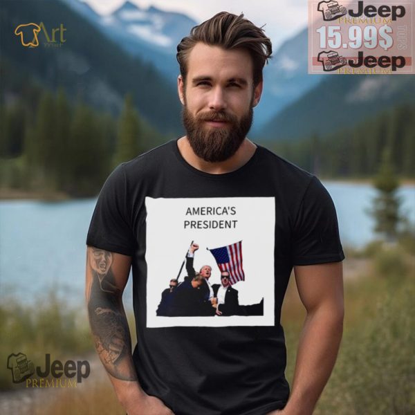 Official AmericaS President Trump Fist In Air T Shirt2