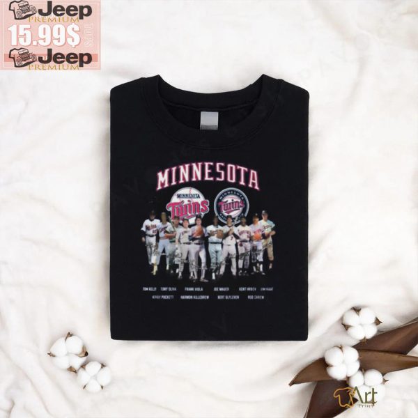 MLB Minnesota Twins Baseball Team Signatures T Shirt2