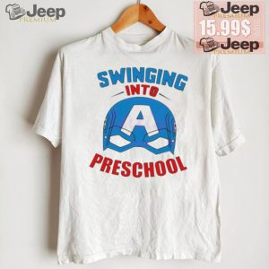 Captain america swinging into preschool shirt3