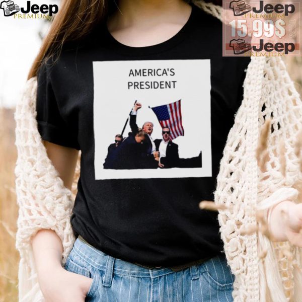 Official AmericaS President Trump Fist In Air T Shirt4