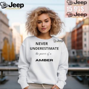 Official Never underestimate the power of a amber T shirt0