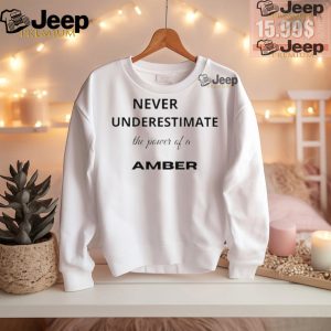 Official Never underestimate the power of a amber T shirt1