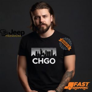 ALLCITY Adult Chicago Skyline Black T Shirt