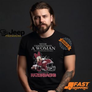 Arkansas Razorbacks x Minnie Mouse Never Underestimate A Woman Who Understands Football And Loves Shirt