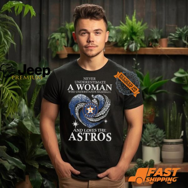 Never Underestimate A Woman Who Loves The Houston Astros Shirt0