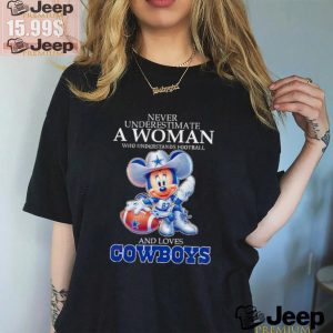 Minnie Mouse Never underestimate a women who understand football and loves Cowboys NFL shirt0