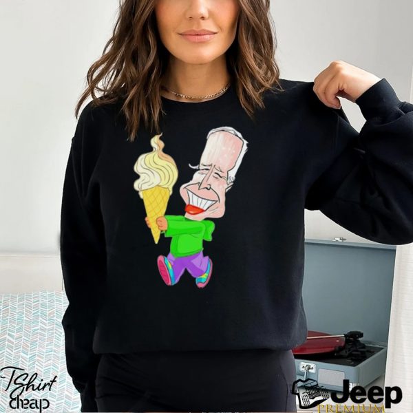 Joe Biden eating ice cream funny art shirt0