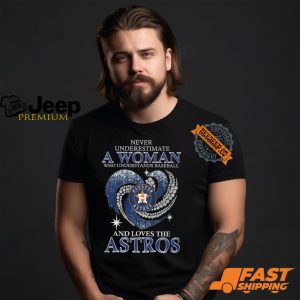 Never Underestimate A Woman Who Loves The Astros Shirt