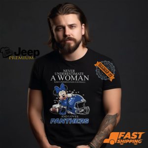 Never Underestimate A Woman Who Understands Football And Loves Georgia State Panthers x Minnie Mouse T Shirt