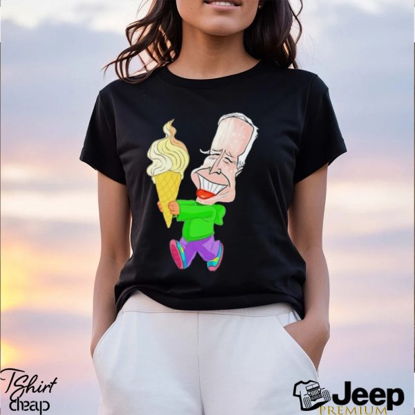 Joe Biden eating ice cream funny art shirt1