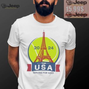 Tennis Team USA Paris Olympics serving for gold shirt0