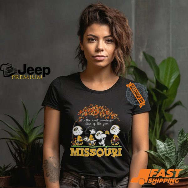 Snoopy Peanuts X Missouri Tigers Fall It'S The Most Beautiful Time Of The Year shirt