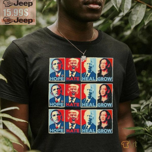 XiPeQ3NW Official Obama Hope Trump Hate Biden Heal Harris Grow T Shirt1