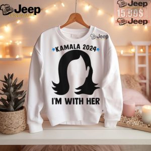 Official Kamala 2024 Im with her silhouette president vote usa T shirt1