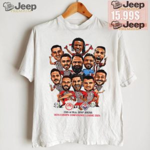 ACF Fiorentina vs Olympiacos F.C. UEFA Europa Conference League 2024 Champions caricature shirt3