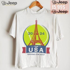 Tennis Team USA Paris Olympics serving for gold shirt1