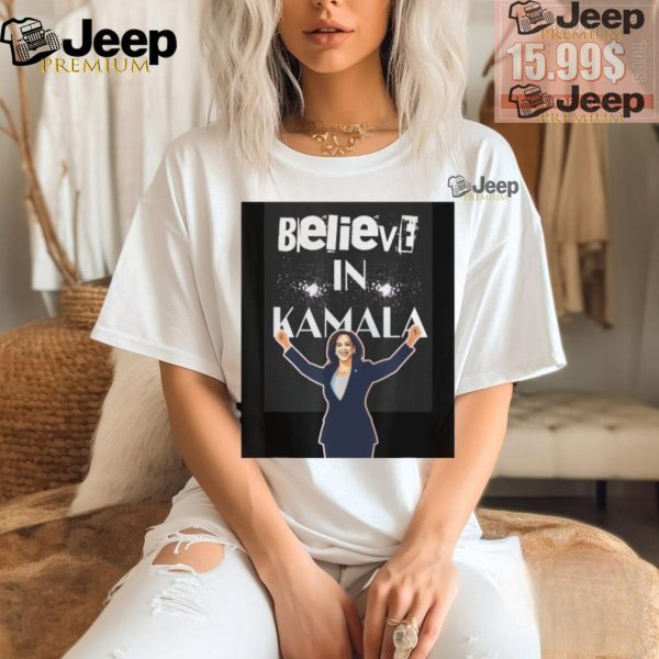 Official Believe in Kamala Harris for president 2024 raising arms T shirt2