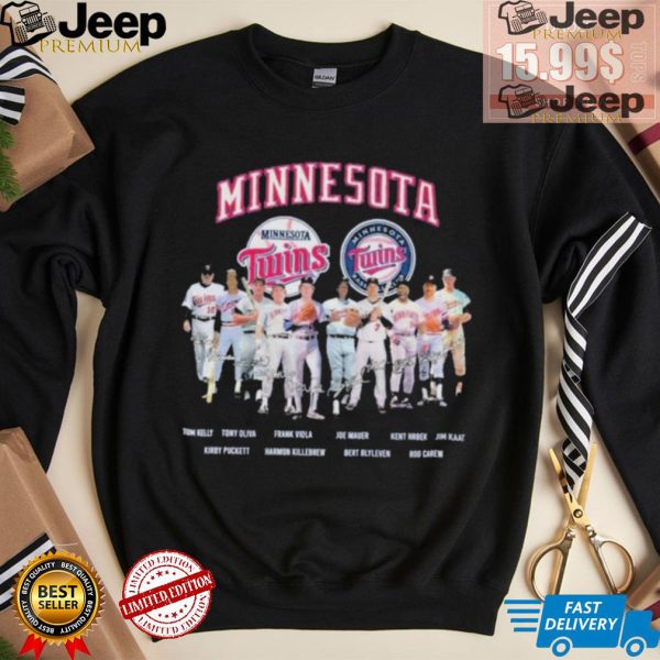 Official MLB Minnesota Twins Baseball Team Signatures shirt3