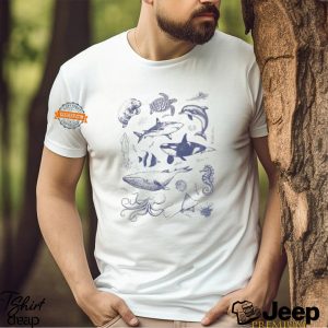 Vintage 90s Tattoo Sea Animal Tshirt Retro Ocean Nature Shirt Sealife Ocean Whale Orca Turtle Dolphin Shirt Unisex Relaxed Adult Tee3