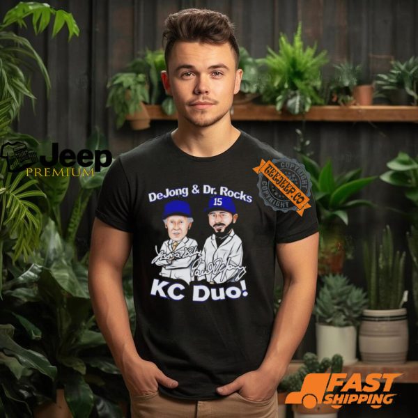 Paul DeJong and Dr. Rocks Kansas City Cartoon Signatures shirt2