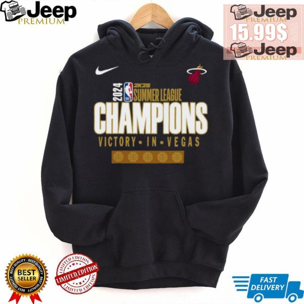 Official Miami Heat Victory In Vegas 2024 2K25 Summer League Champions X Nike T Shirt0