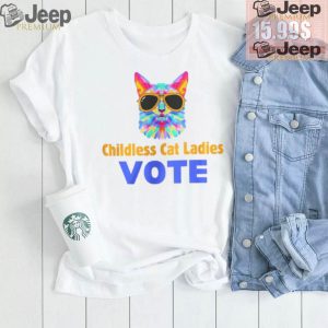 Childless Cat Lady Shirt Cat Lady Shirt Vote Blue Shirt Coconut Tree Harris 47 Shirt0