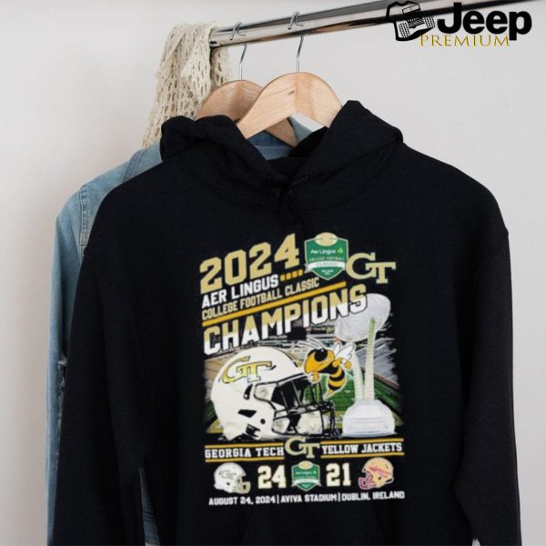 2024 Aer Lingus College Football Classic Champions Georgia Tech And Yellow Jackets Shirt