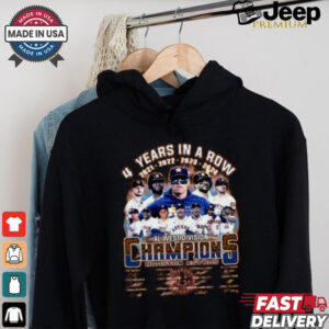 4 Years In A Row 2021 2024 Houston Astros AL West Division Champions T Shirt