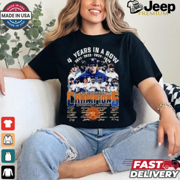 4 Years In A Row 2021 – 2024 Teams Al West Division Champion Houston Astros Shirt