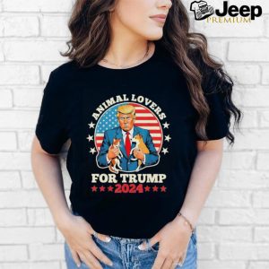 Animal Lovers For Trump 2024 Cat And Dog Debate Shirt