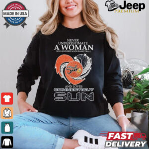 Design Never Underestimate A Woman Who Understands Basketball And Love Connecticut Sun Diamonds Shirt