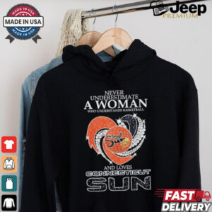 Design Never Underestimate A Woman Who Understands Basketball And Love Connecticut Sun Diamonds Shirt