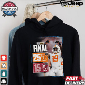 Design Tennessee Volunteers wins 25 15 Oklahoma Sooners football 2024 SEC opening final score shirt