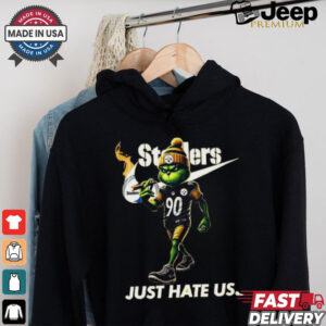 Design The Grinch X Pittsburgh Steelers Nike Just Hate Us Christmas Shirt