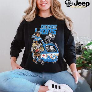 Detroit Lions NFL Horror Characters Movie Hippie Halloween Shirt