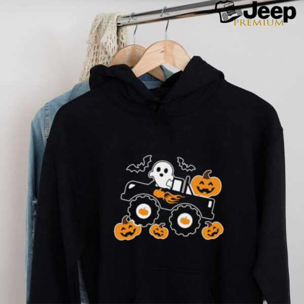 For Kids Boy Monster Truck Pumpkin Halloween T Shirt